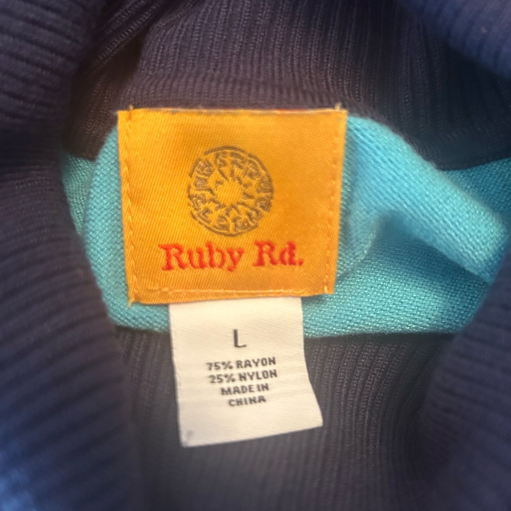 ✨Ruby Rd. Deep Blue Knit Top - Picture 2 of 6